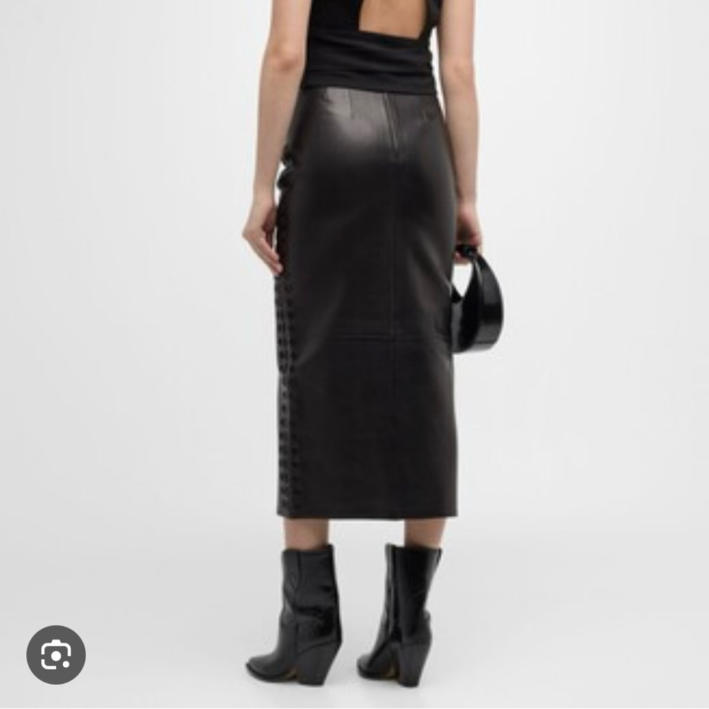 IRO Aline Embroidered Leather Skirt - Picture 4 of 7